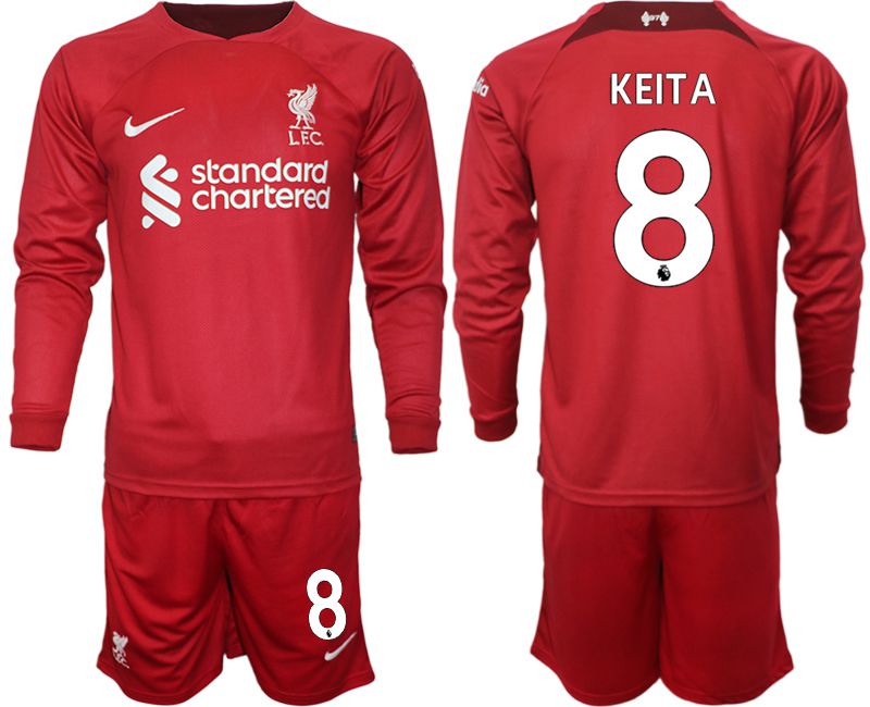 Men 2022-2023 Club Liverpool home long sleeves red #8 Soccer Jerseys->customized soccer jersey->Custom Jersey